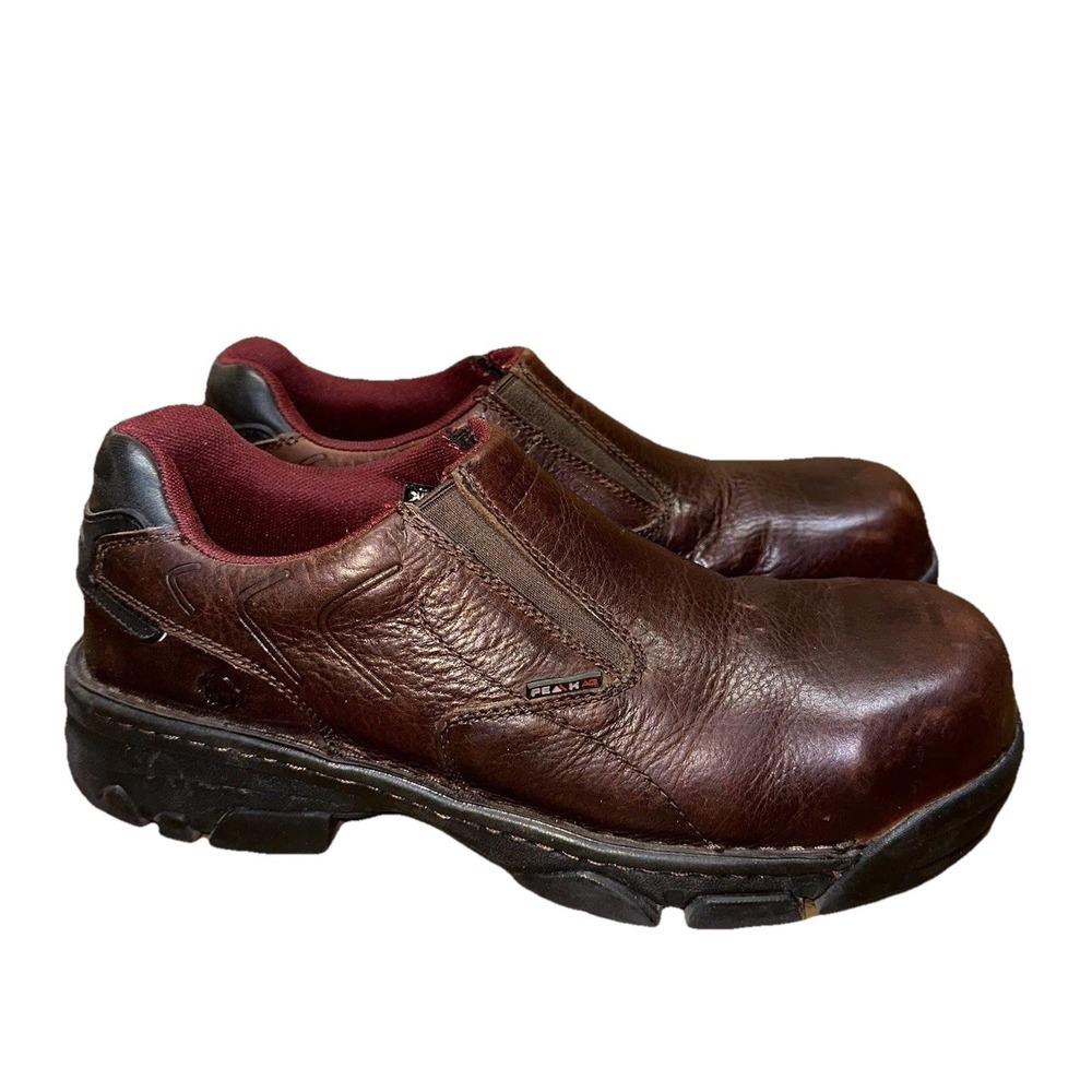 Wolverine Falcon Brown‎ Leather Composite Toe Slip-On Work Shoe W08397 Men's 10M
